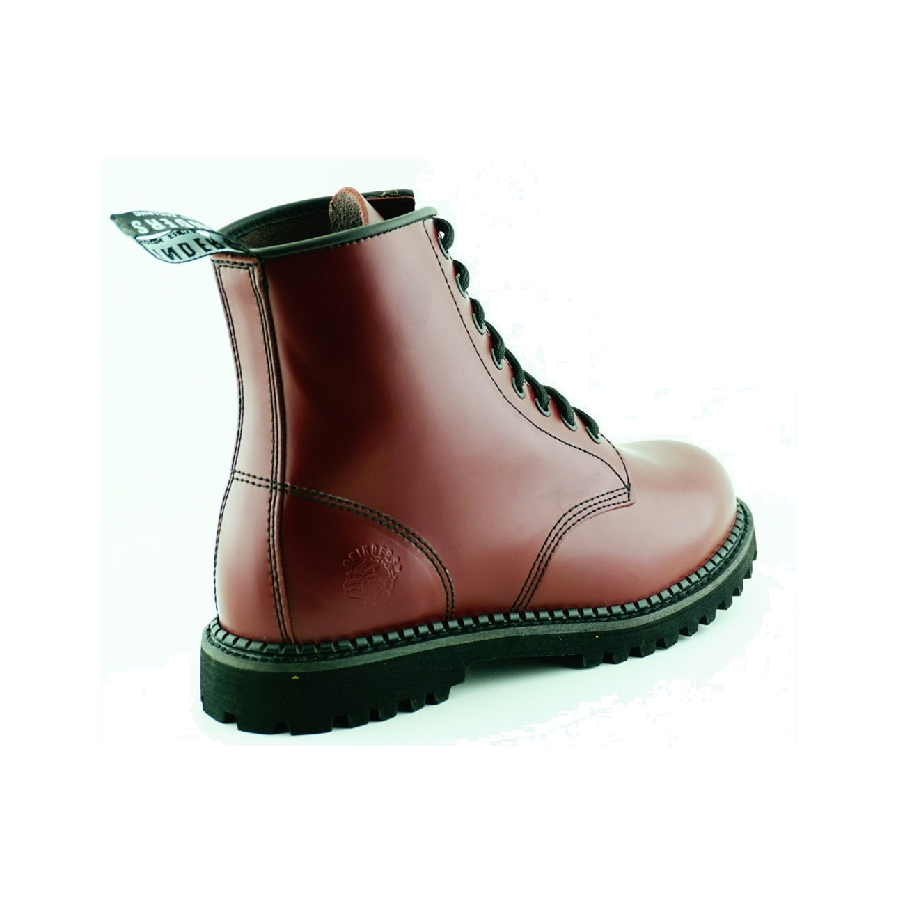Women's Cherry Red Leather Ankle Boots - Cedric CS 8-Eye Lace-Up Boots