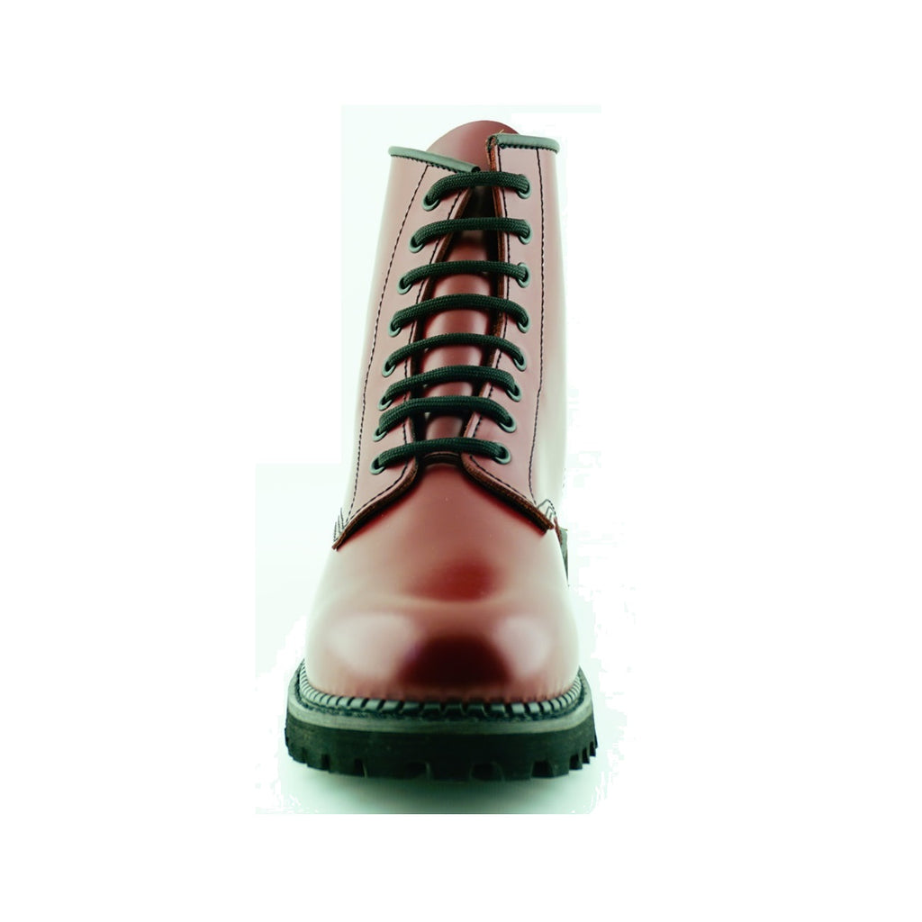 Women's Cherry Red Leather Ankle Boots - Cedric CS 8-Eye Lace-Up Boots