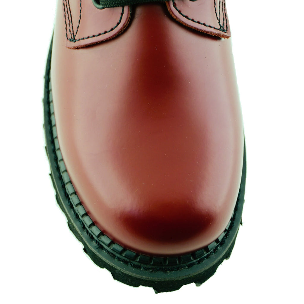 Women's Cherry Red Leather Ankle Boots - Cedric CS 8-Eye Lace-Up Boots