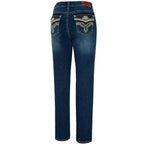 Women's Embroidered Bootcut Jeans Diamond - Premium Western Denim
