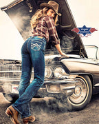 Women's Embroidered Bootcut Jeans Kimberly - Premium Western Denim