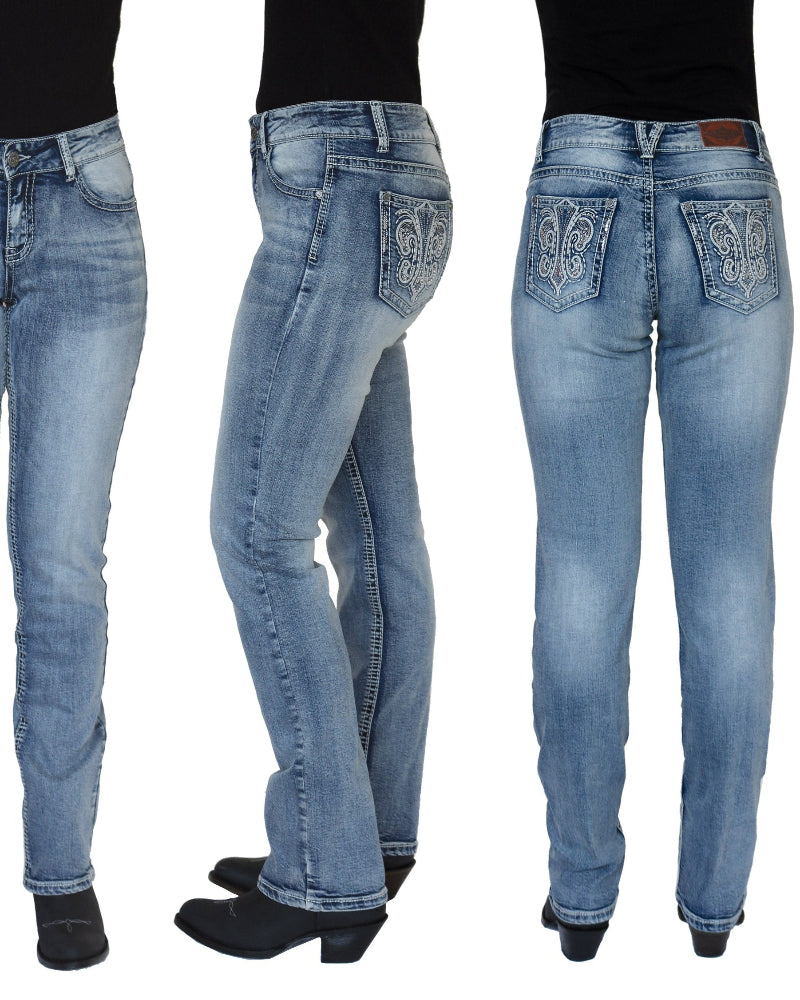 Women's Embroidered Bootcut Jeans Lexi - Premium Western Denim