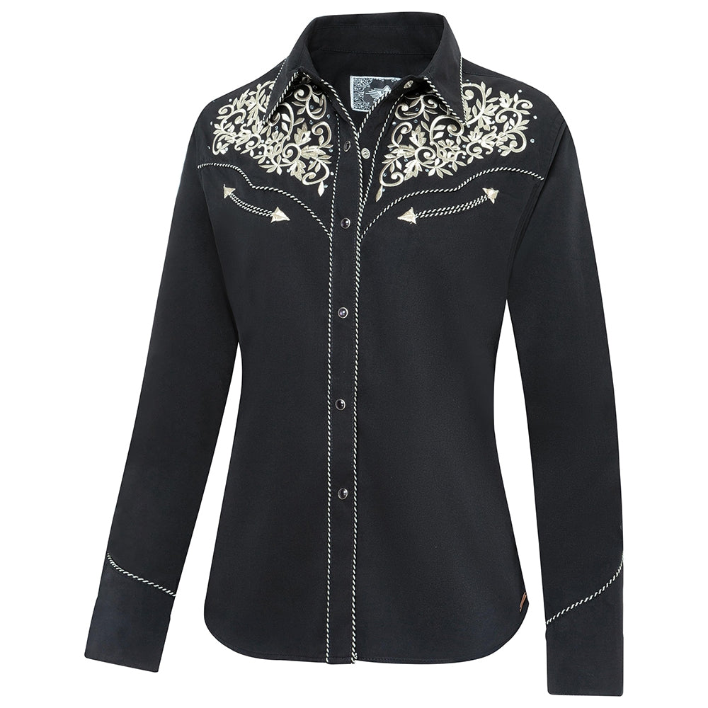 Women's Embroidered Western Blouse Holly - Rhinestone Cowgirl Shirt