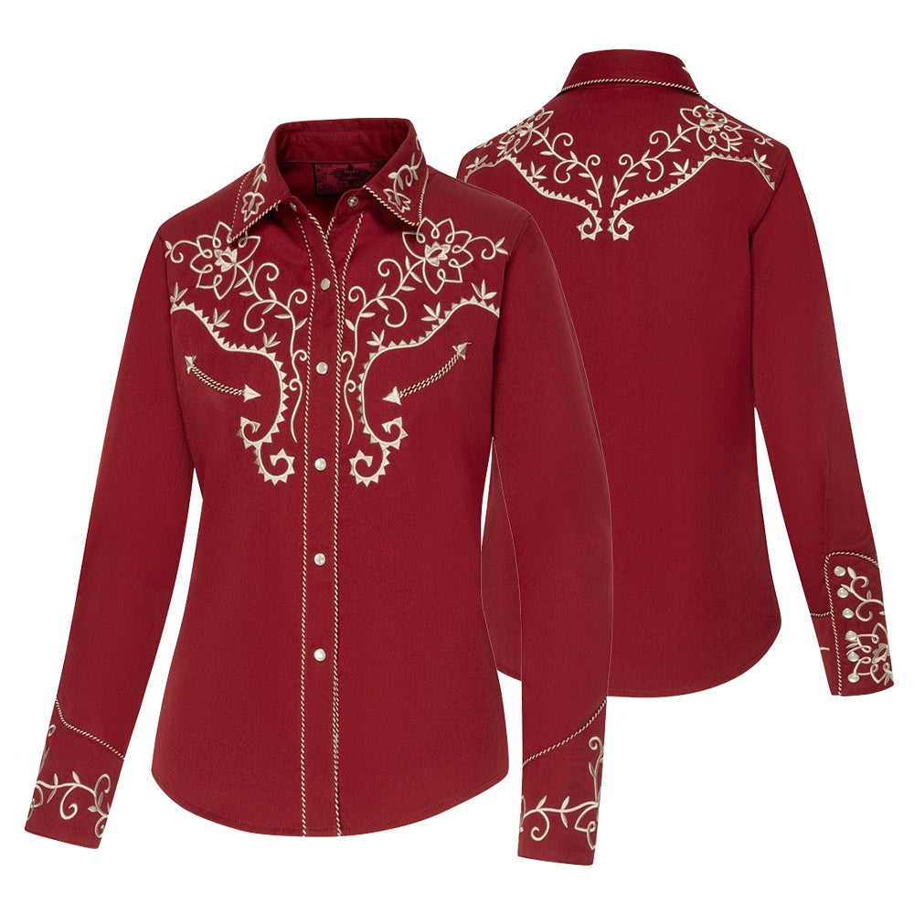 Women's Embroidered Western Blouse Ruth - Premium Cowgirl Shirt