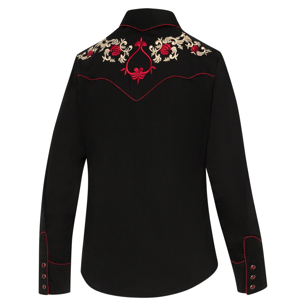 Women's Embroidered Western Blouse Sharon - Two-Tone details Cowgirl Shirt