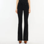 Women's High Rise Bootcut Jeans Black - Premium Stretch Denim Bootcut Jeans