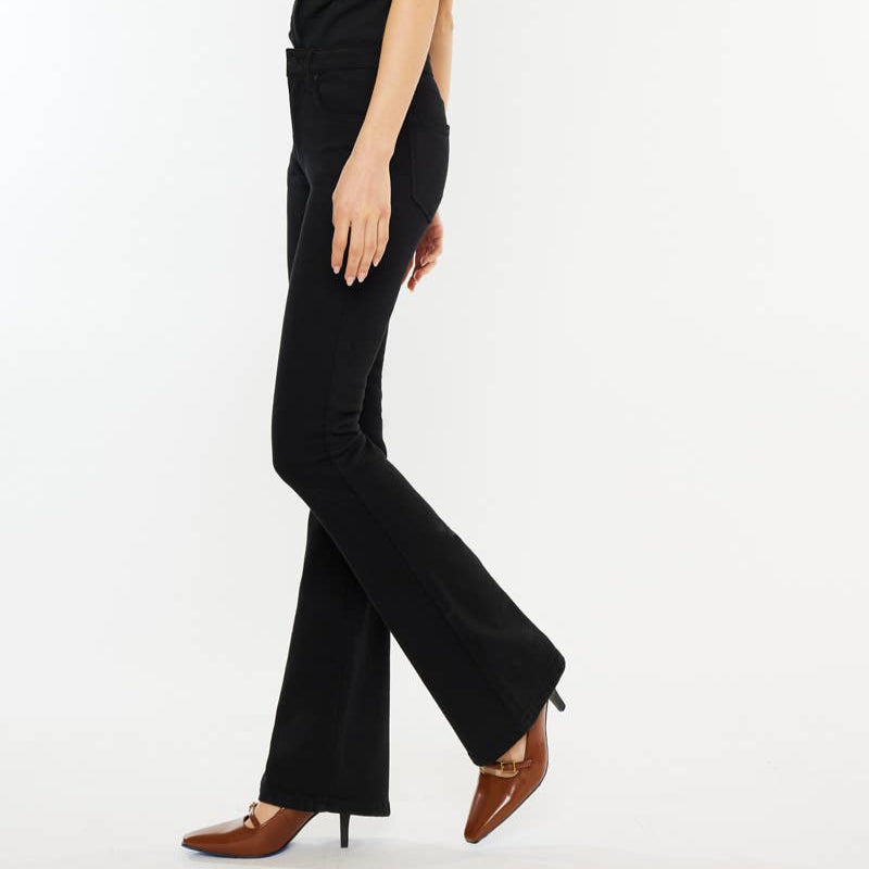 Women's High Rise Bootcut Jeans Black - Premium Stretch Denim Bootcut Jeans