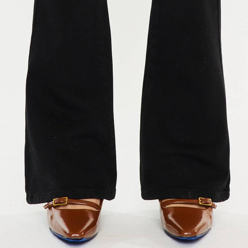 Women's High Rise Bootcut Jeans Black - Premium Stretch Denim Bootcut Jeans