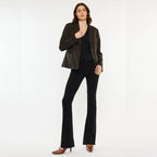 Women's High Rise Bootcut Jeans Black - Premium Stretch Denim Bootcut Jeans