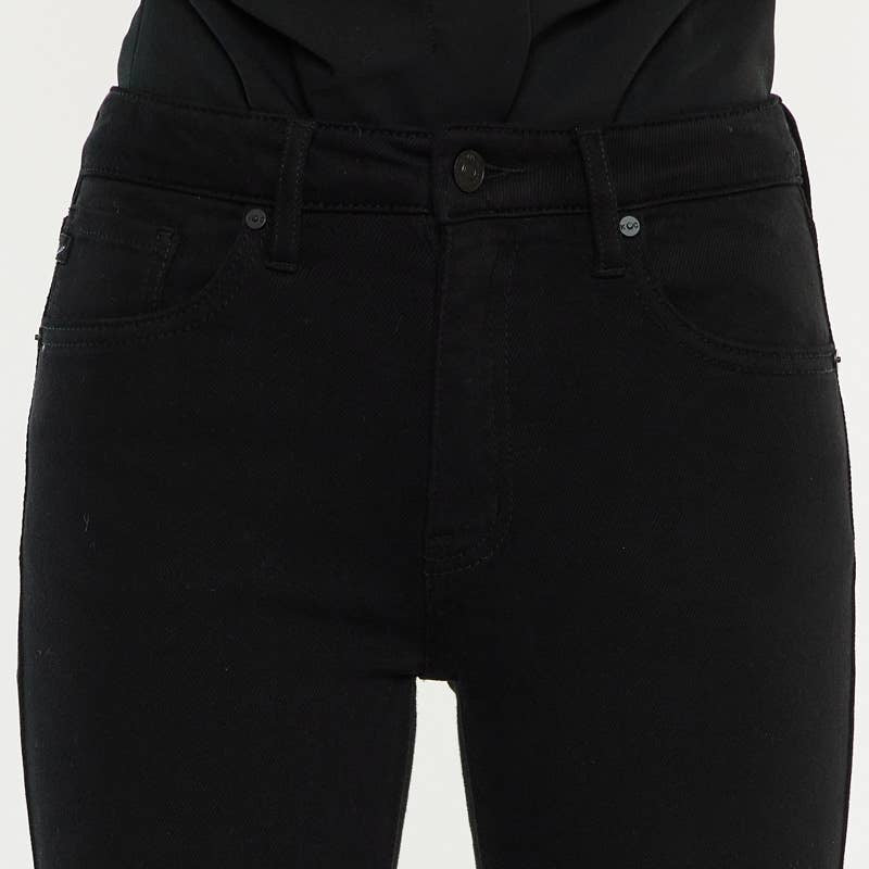 Women's High Rise Bootcut Jeans Black - Premium Stretch Denim Bootcut Jeans