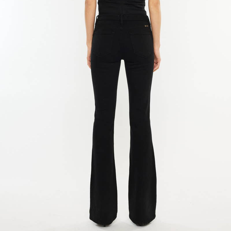 Women's High Rise Bootcut Jeans Black - Premium Stretch Denim Bootcut Jeans