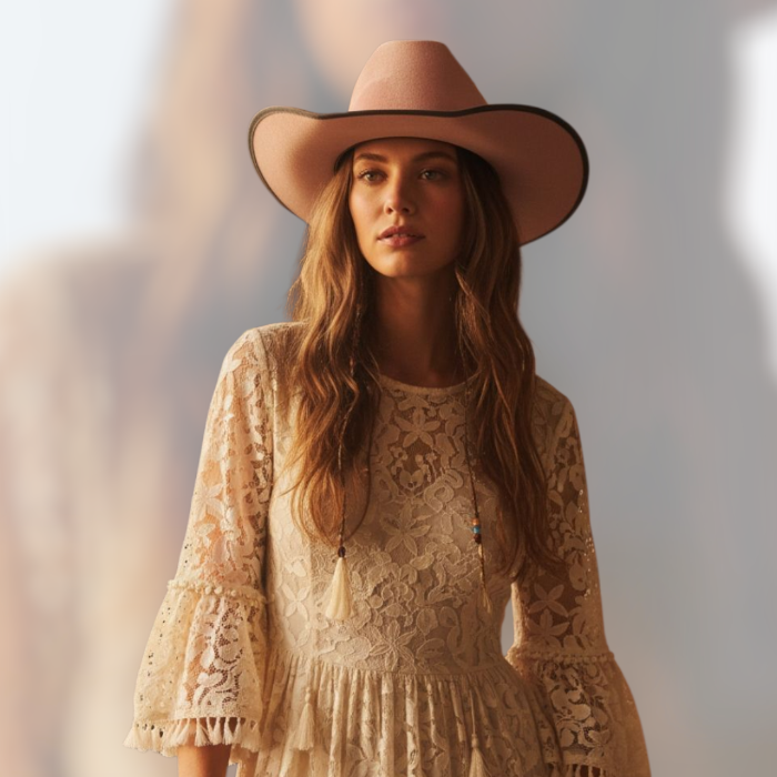 Women's Premium Western hat Belle rose - Rhinestone Cowboy Hat