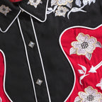 Women's Red Western Blouse Lynn - Embroidered Cowgirl Shirt