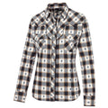 Women's Western Plaid Shirt Cassidy - Muted Tone Cowgirl Blouse