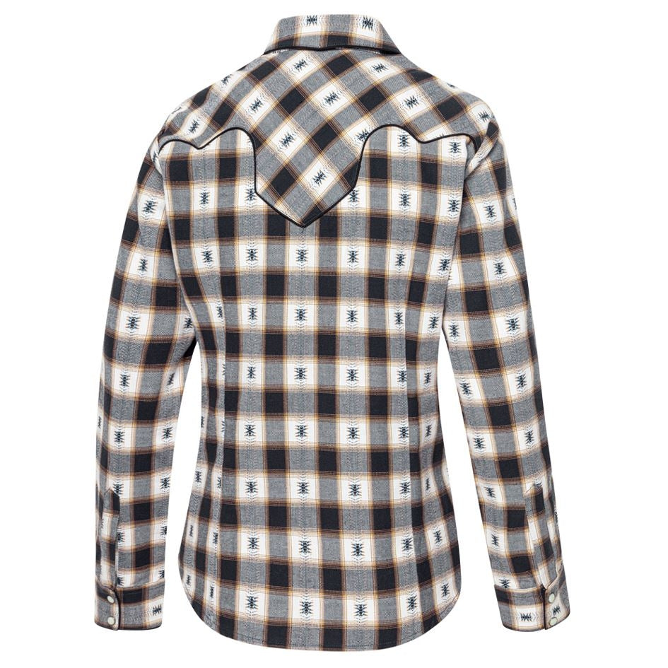 Women's Western Plaid Shirt Cassidy - Muted Tone Cowgirl Blouse