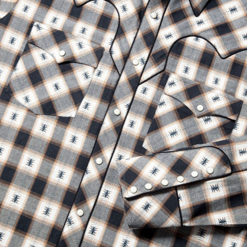 Women's Western Plaid Shirt Cassidy - Muted Tone Cowgirl Blouse