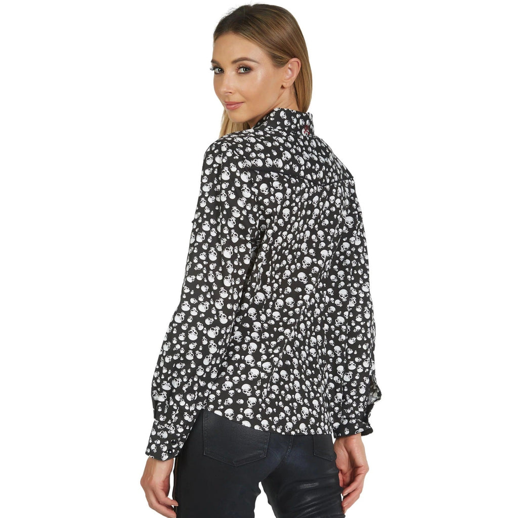 Women's Western Shirt Skull Miner's Daughter - Embroidered Rock Blouse