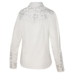 Women's White Western Blouse Hailey - Embroidered Rhinestones Cowgirl Shirt