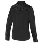 Women's black Western Blouse Riley - Embroidered Rhinestone Cowgirl Shirt