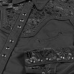 Women's black Western Blouse Riley - Embroidered Rhinestone Cowgirl Shirt