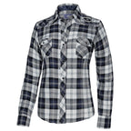 Women's checked Western Blouse Pasadena - Blue Embroidered Cowgirl Shirt
