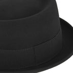 Wool Pork pie hat with grosgrain ribbon - Classic Unisex Fedora