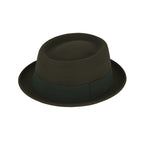 Wool Pork pie hat with grosgrain ribbon - Classic Unisex Fedora