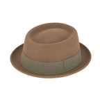 Wool Pork pie hat with grosgrain ribbon - Classic Unisex Fedora
