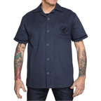 Worker Shirt Live Fast Ride Free - Embroidered Rockabilly Lounge Shirt
