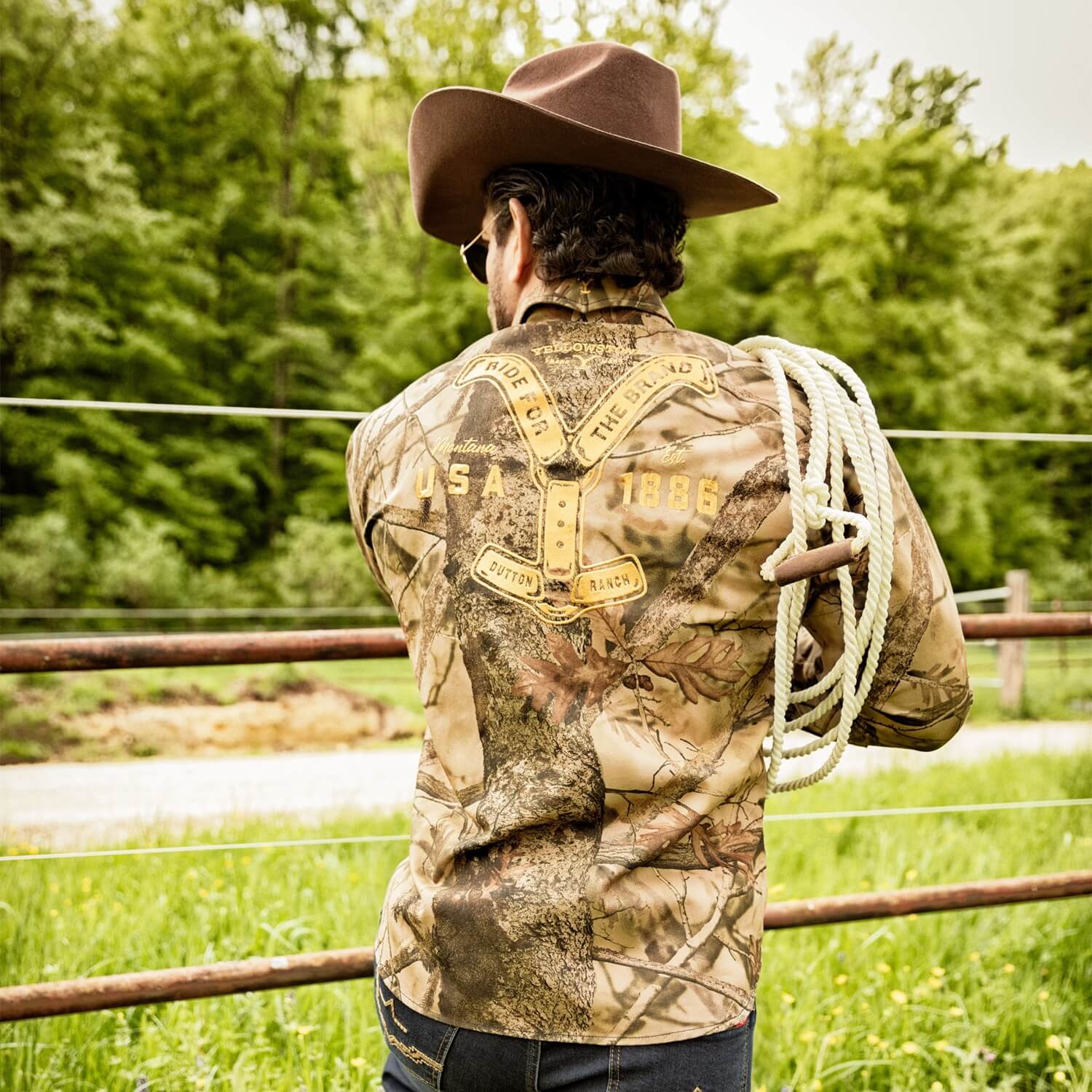 Official Yellowstone Western Shirt - Ride for the Brand Camo