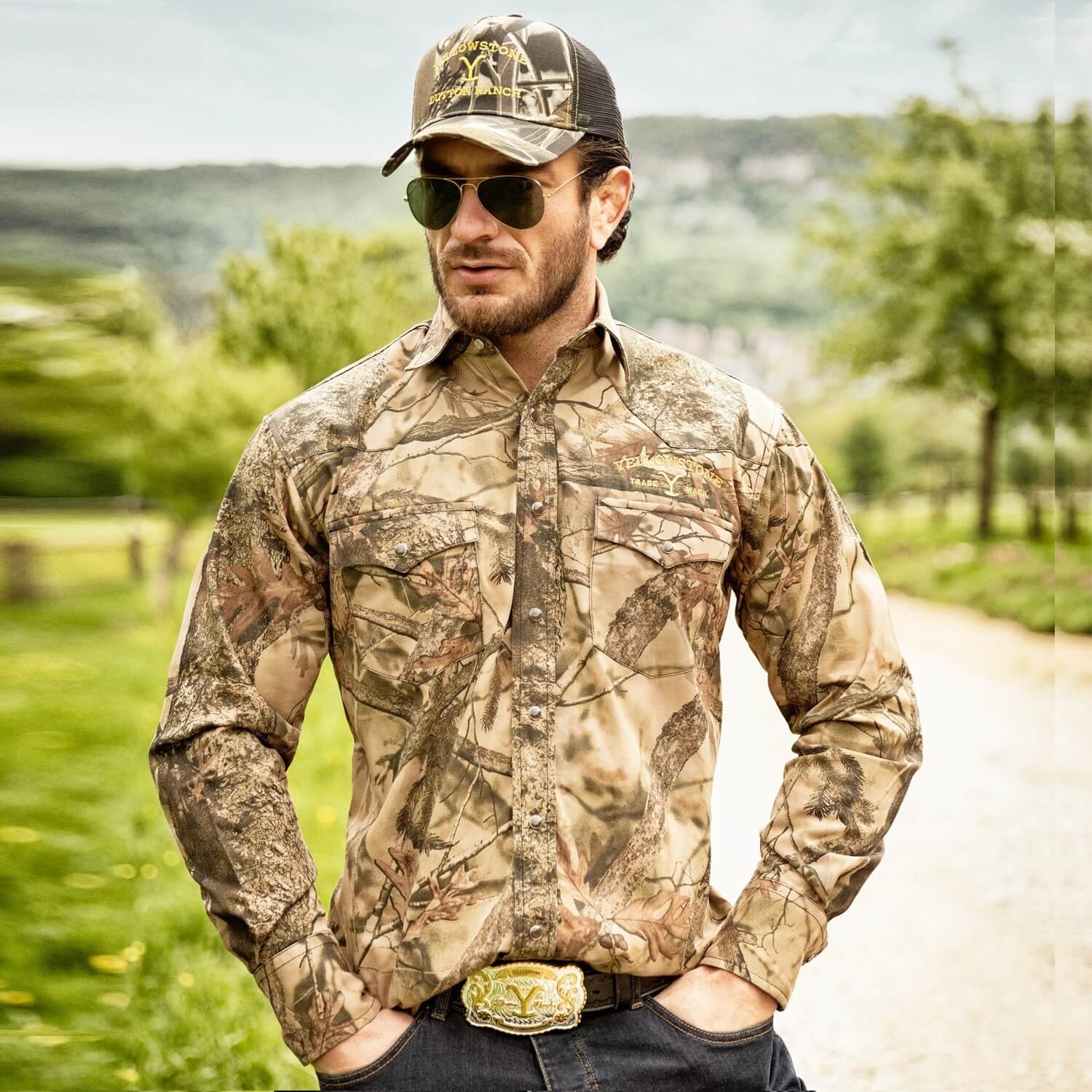 Official Yellowstone Western Shirt - Ride for the Brand Camo