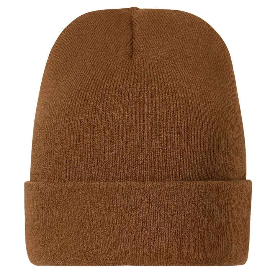 Yellowstone Dutton Ranch Beanie - Brown Knit Hat with Yellow Embroidery