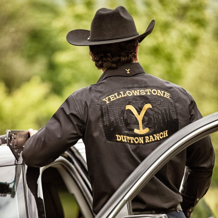 Yellowstone Dutton Ranch Western Shirt — Two-Tone Premium Embroidery