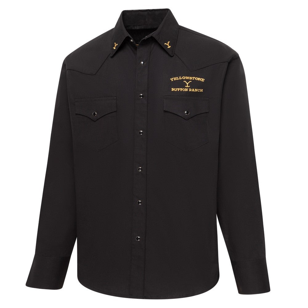Yellowstone Dutton Ranch Western Shirt — Two-Tone Premium Embroidery