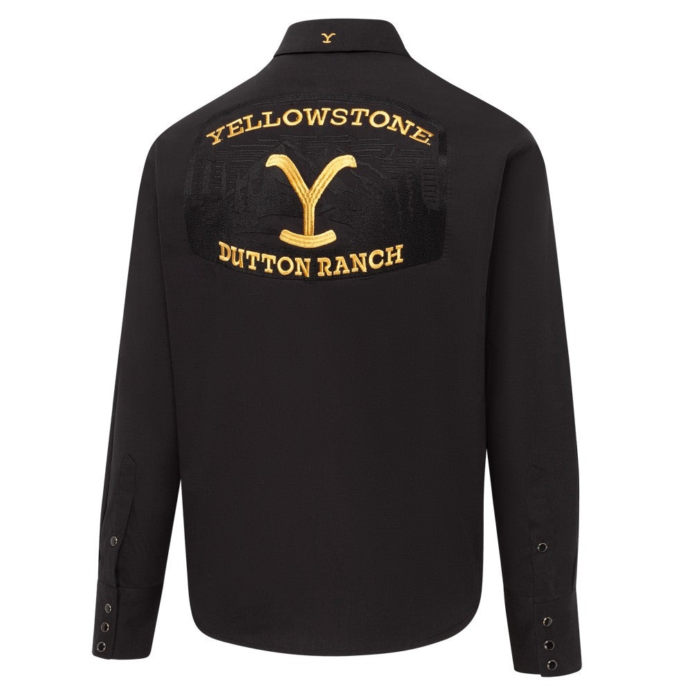 Yellowstone Dutton Ranch Western Shirt — Two-Tone Premium Embroidery