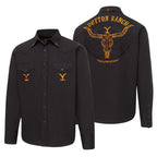 Yellowstone Men's Western Shirt Protect the Family - Premium Embroidered Dutton Ranch Shirt