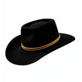 Western Brick — Handmade Black Cowboy Hat in 100% Stiff Wool Felt by Hatson