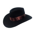 Western Wool Felt handmade Hat Bullhead - Black Cowboy Hat