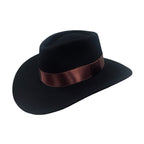 Western Wool Felt handmade Hat Bullhead - Black Cowboy Hat