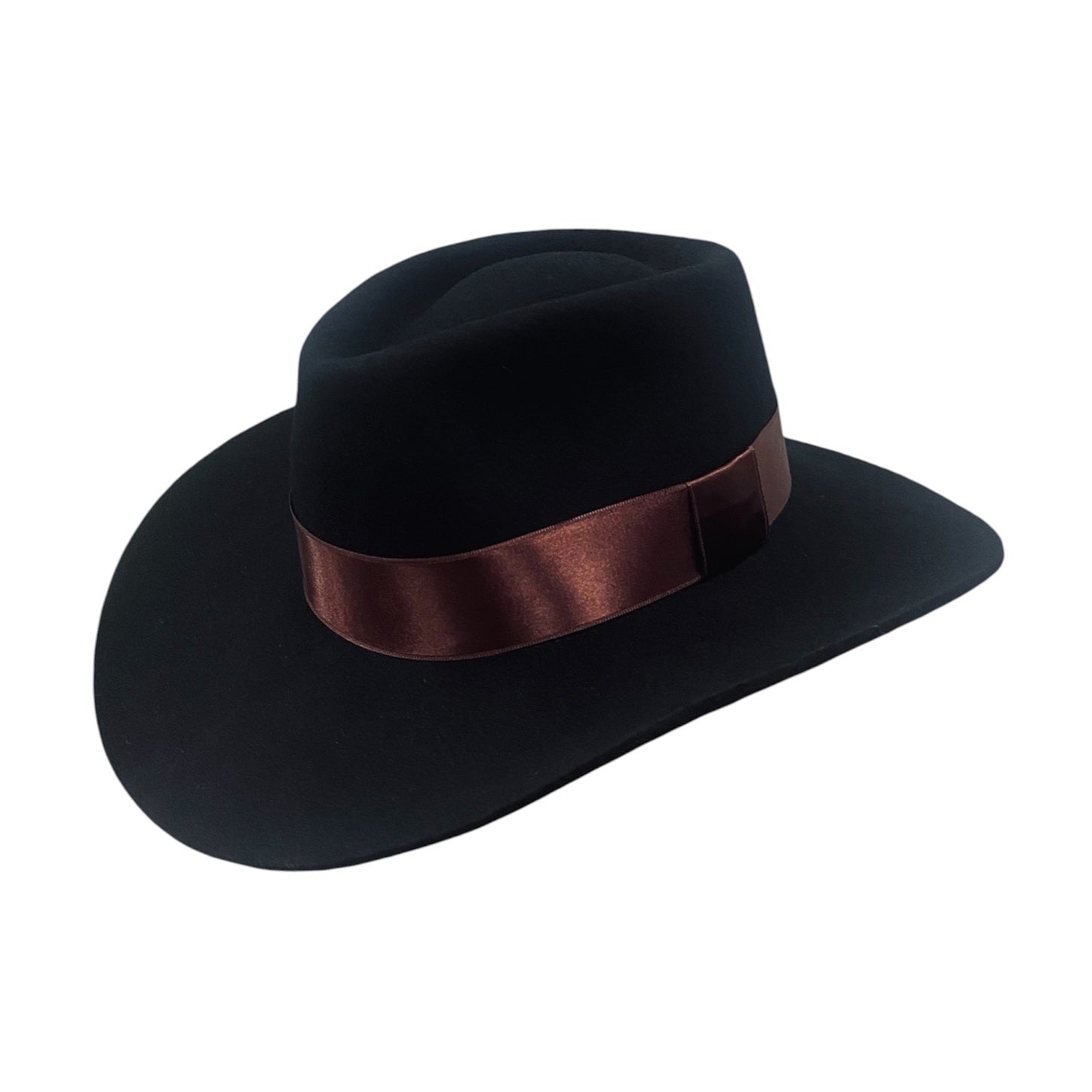 Western Wool Felt handmade Hat Bullhead - Black Cowboy Hat