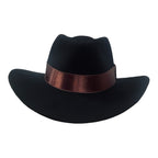 Western Wool Felt handmade Hat Bullhead - Black Cowboy Hat