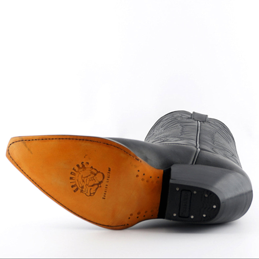 Premium Buffalo Black Leather Western Cowboy Boots Handcrafted in Mexico