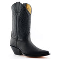 Premium Buffalo Black Leather Western Cowboy Boots Handcrafted in Mexico