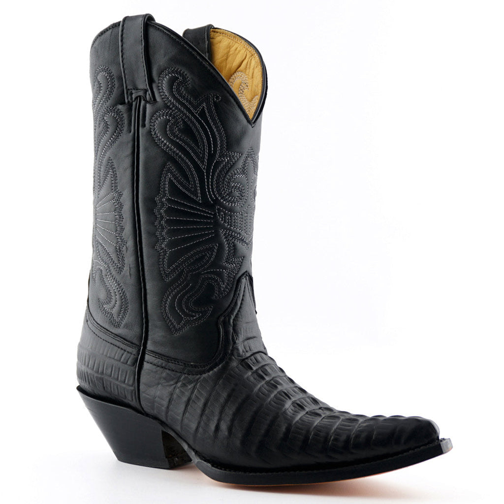 Premium Carolina Western Cowboy Boots in Classic Black. Step into authentic Western heritage with these handcrafted Carolina pointed toe cowboy boots. Crafted from premium black leather, these boots deliver the perfect blend of traditional craftsmanship and modern durability.