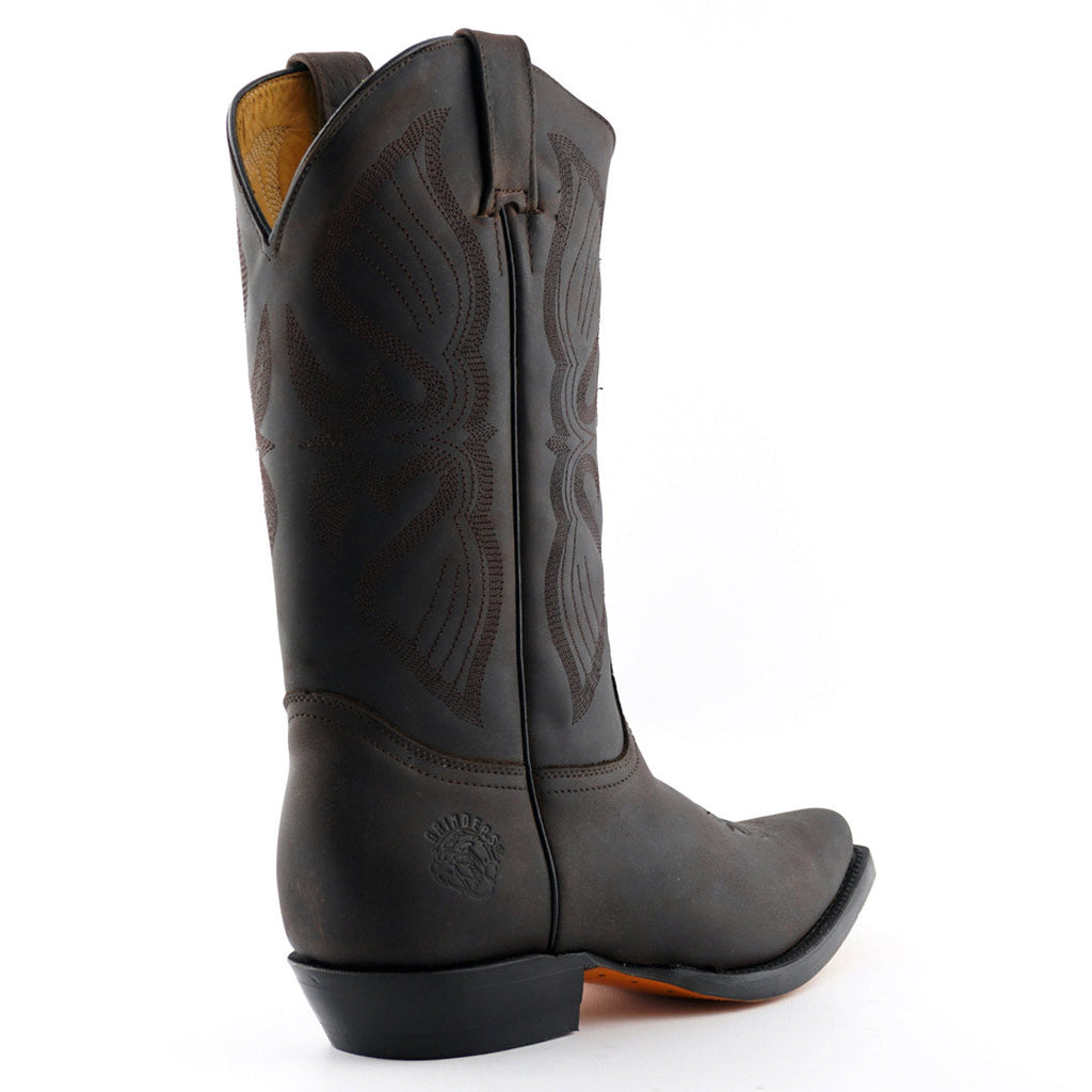 Premium Tall Western Cowboy Boots Handcrafted in Mexico - 100% Genuine Brown Leather. Discover the exceptional Louisiana tall Western cowboy boots, meticulously handcrafted in Mexico using 100% genuine leather throughout. These premium tall boots feature an authentic 31cm shaft height, intricate Western stitch detailing, pointed toe, and versatile unisex styling that works for both men and women who appreciate authentic Mexican bootmaking tradition and all-leather quality craftsmanship.