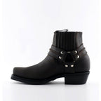 Renegade Lo Brown Leather Western Ankle Boots - Harness Strap Slip-On Boots for Men & Women
