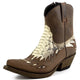 PYTHON LEATHER ANKLE BOOTS