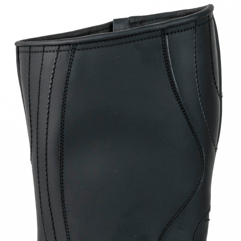 LEATHER BIKER BOOTS WITH ZIPPER