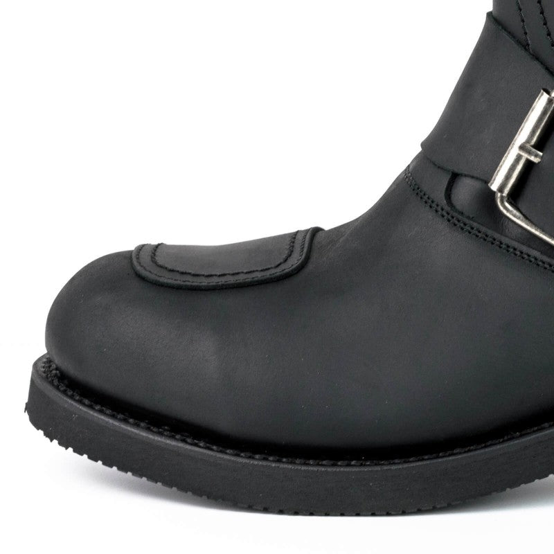 LEATHER BIKER BOOTS WITH ZIPPER