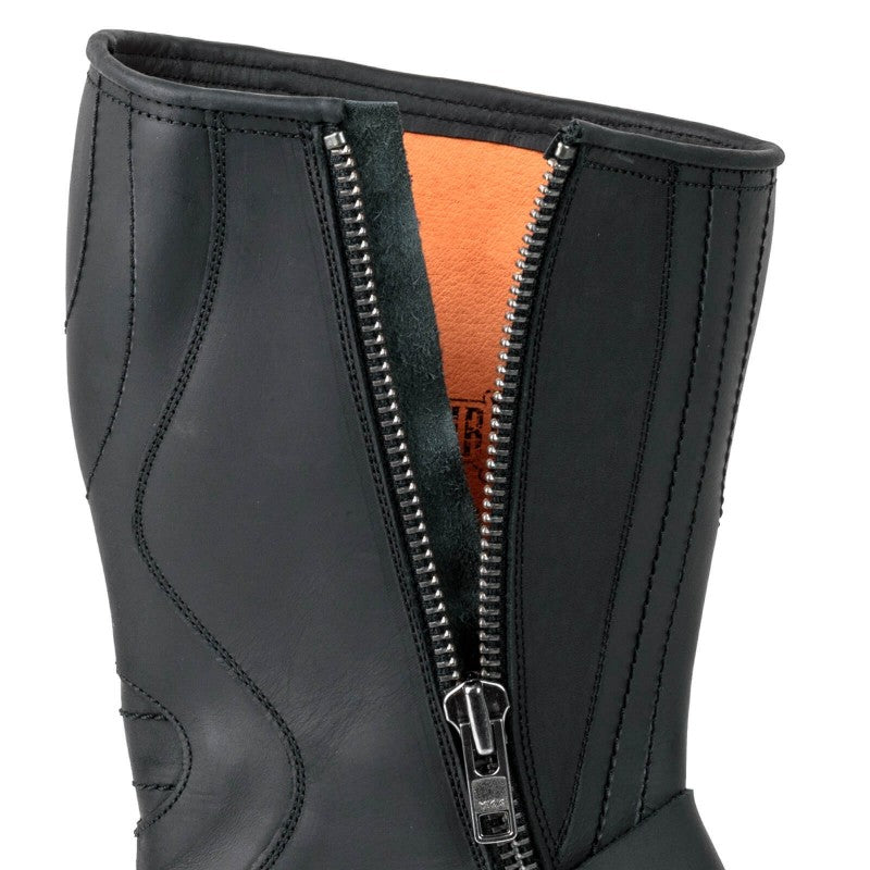 LEATHER BIKER BOOTS WITH ZIPPER